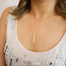 Silver Bar Necklace, Gold Bar, Silver Name